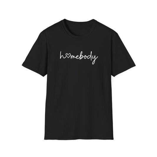 "Homebody" script tee—featuring a sweet heart detail that says it all