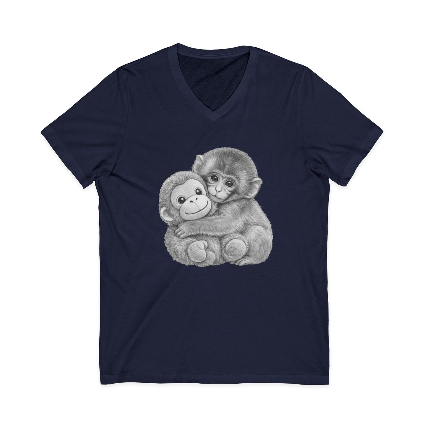Monkey Punch V Neck Tee Shirt Soft aesthetic