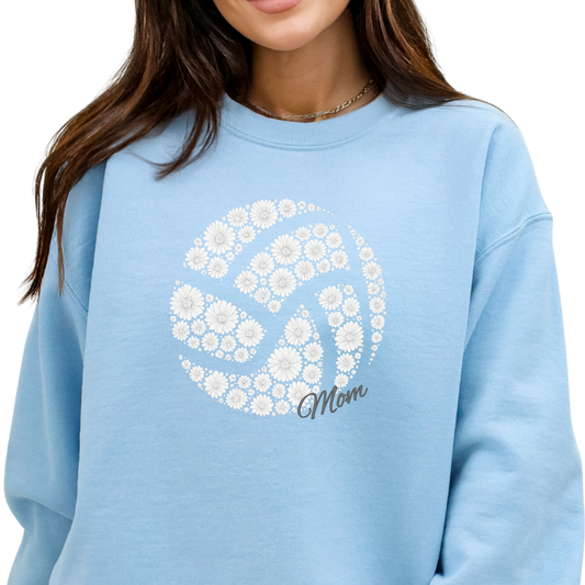 Floral Boutique Volleyball Mom sweatshirt, Cozy Sports Crewneck, Athletic Team Spirit, Gift for Volleyball Mom