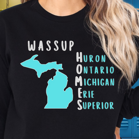 WASSUP HOMES Long Sleeve Tee – Great Lakes Acronym Shirt – Our Best Seller