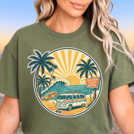 Vintage Beach Vibes T-Shirt, Summer Tee, Vacation Style, Surfing Shirt, Beach Lover Gift, Travel Apparel