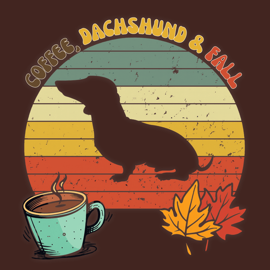 Retro Dachshund Long Sleeve Tee Coffee Dachshunds and Fall