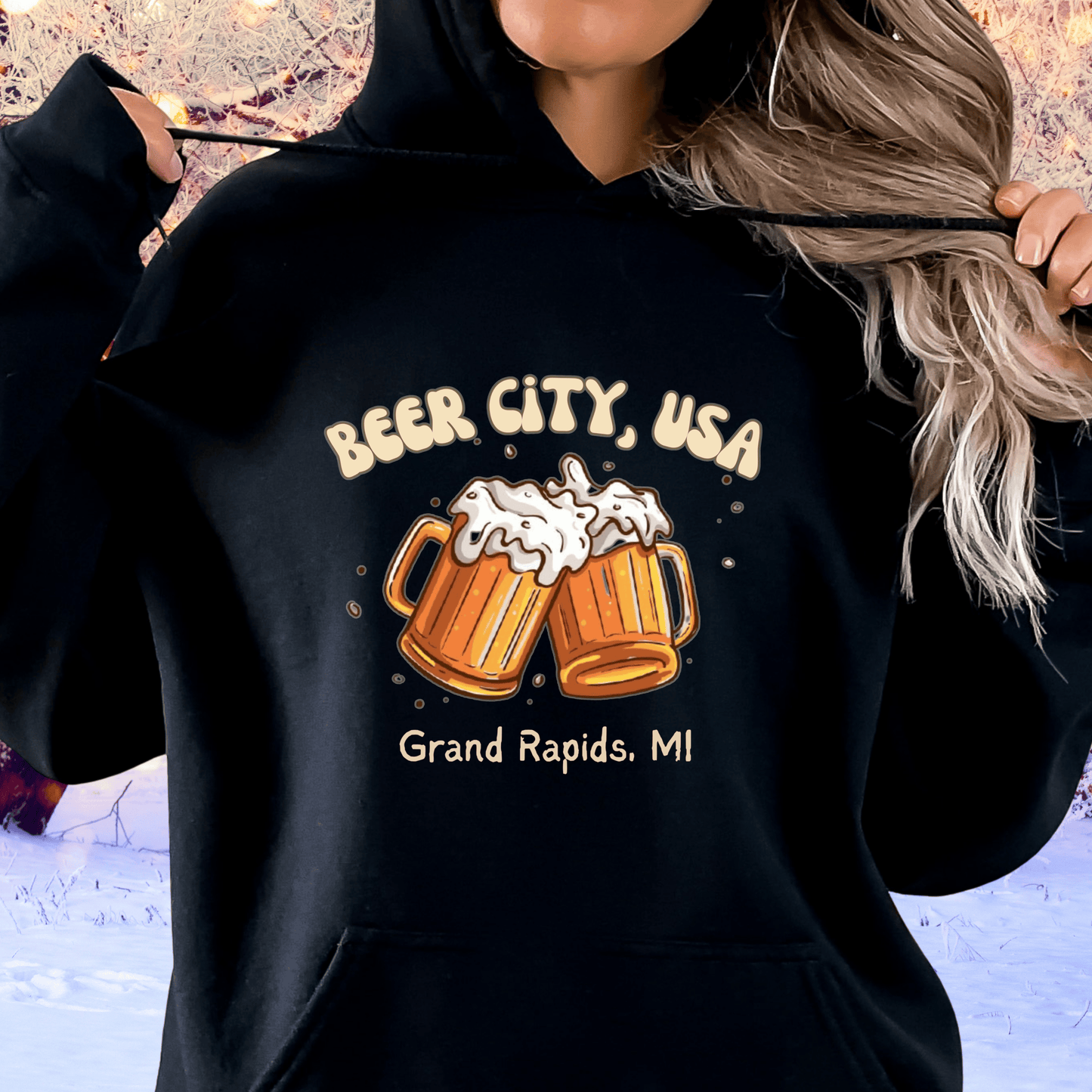 Beer City USA Hoodie Grand Rapids Michigan Sweatshirt Cozy Brewery Tour Shirt Great Lakes Craft Beer Gift Unisex Fit