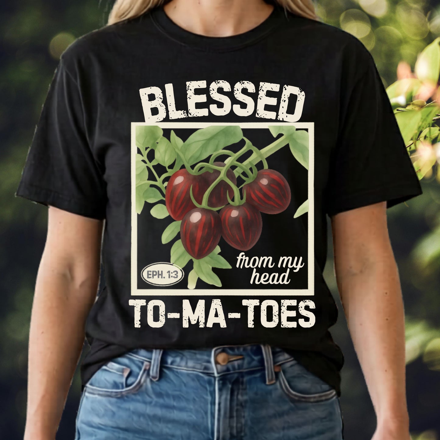 Vintage Distressed "Blessed From My Head To-Ma-Toes" Tomato T-shirt
