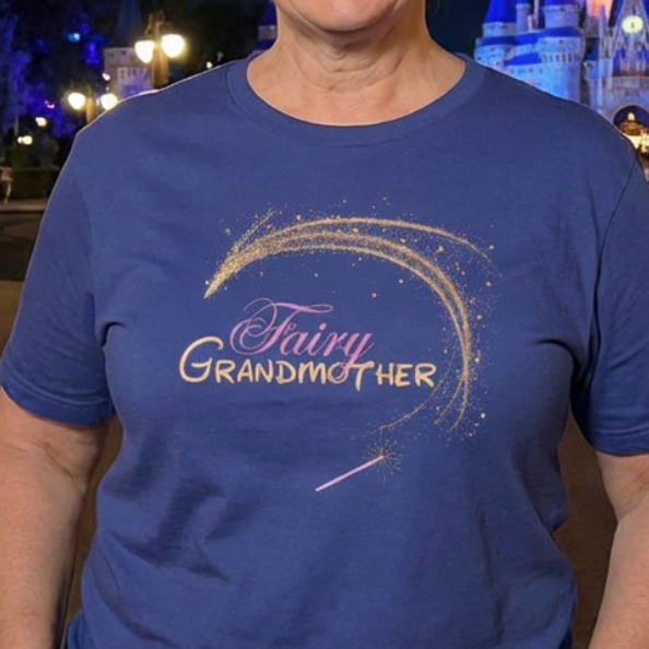Fairy Grandmother T-Shirt | Magic Wand Gold Stars