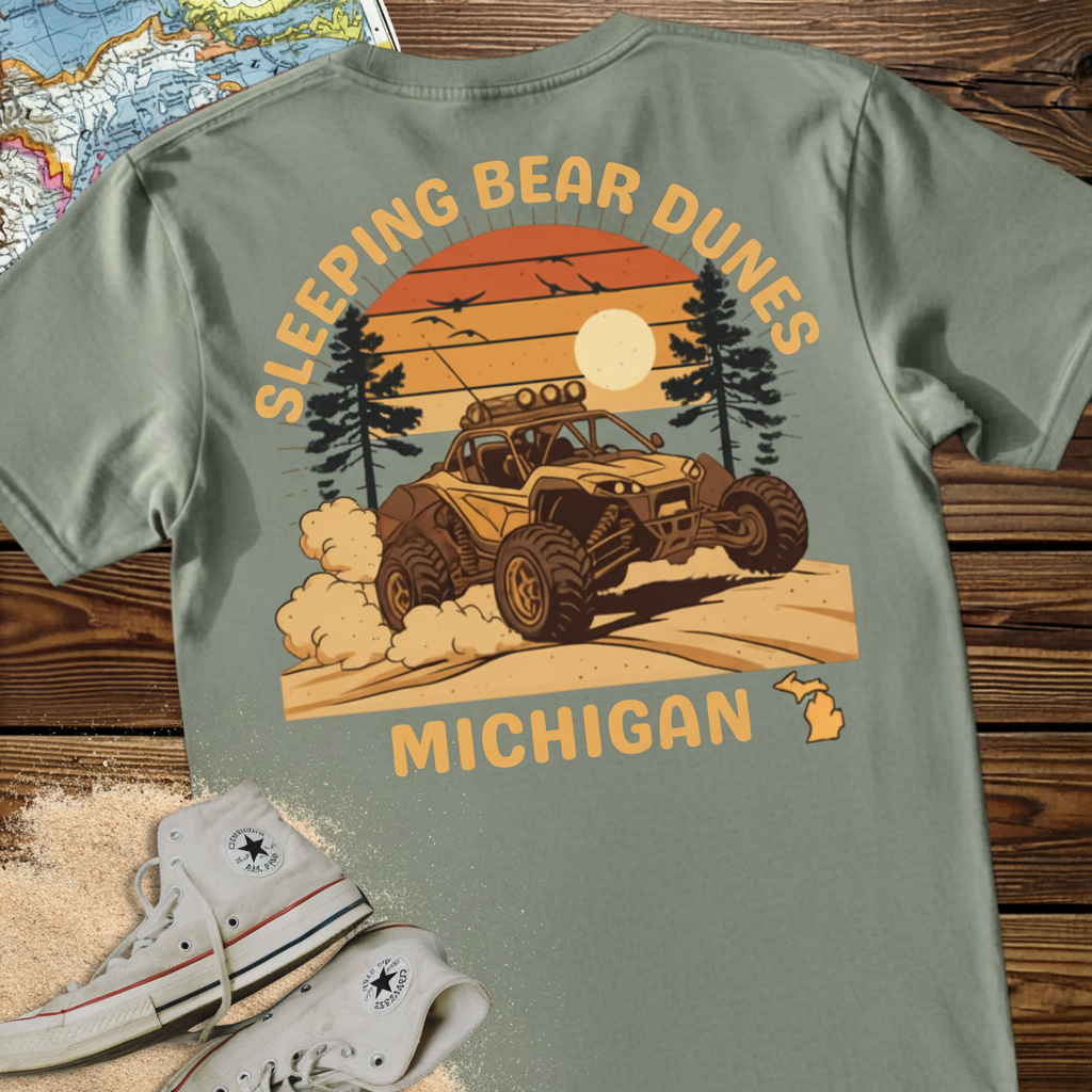 Sleeping Bear Dunes Dune Buggy Shirt • Michigan Sand Dunes Tee • Retro Off‑Road MI Adventure Shirt • Silver Lake Dunes Vacation Comfort Colors