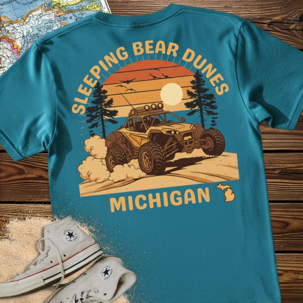 Sleeping Bear Dunes Dune Buggy Shirt • Michigan Sand Dunes Tee • Retro Off‑Road MI Adventure Shirt • Silver Lake Dunes Vacation Comfort Colors