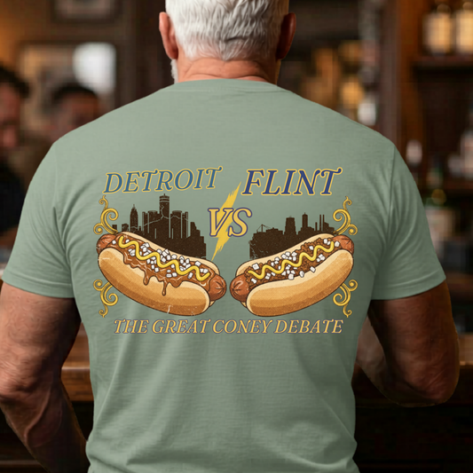 Detroit vs Flint Coney Island Hot Dogs T-Shirt