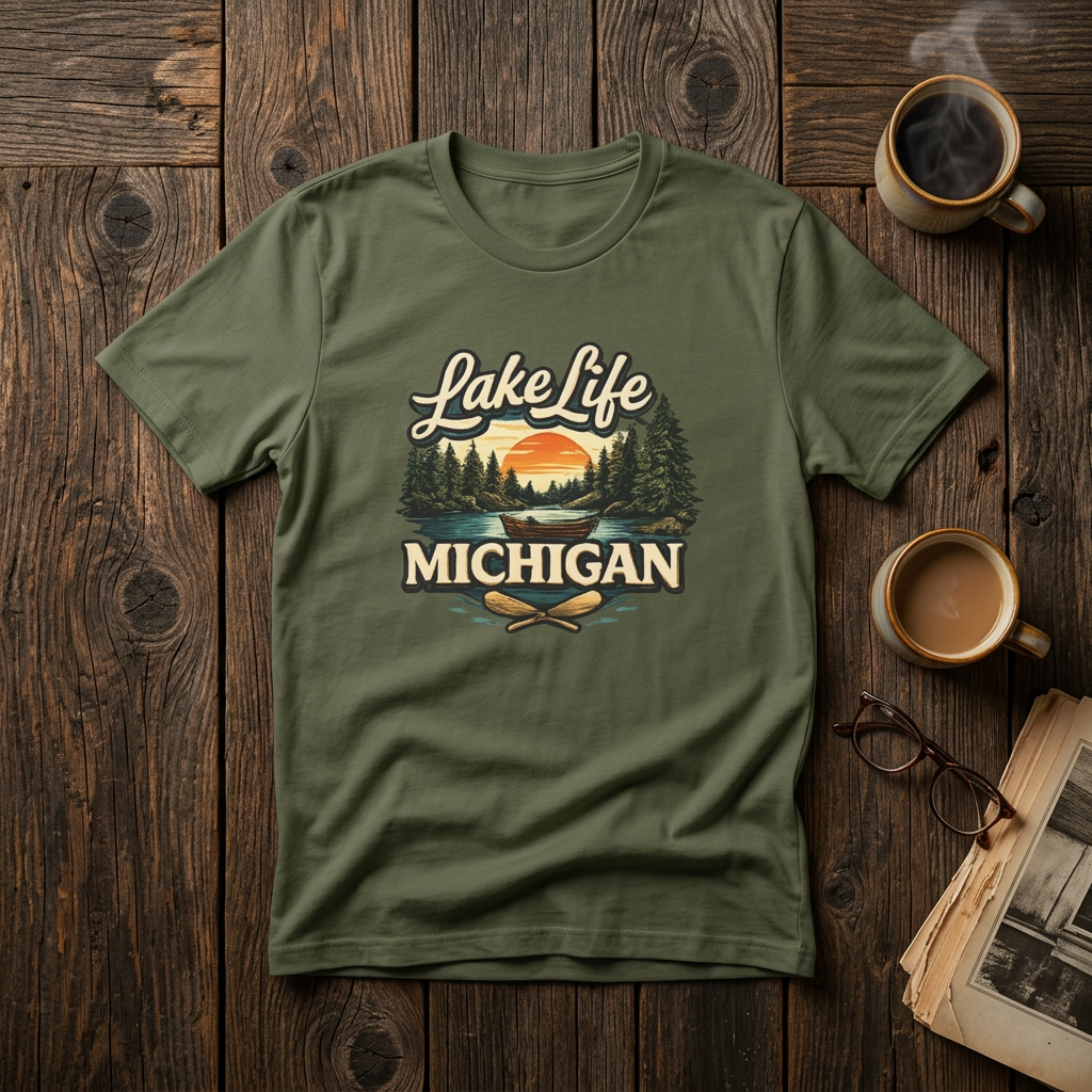 Michigan Lake Life Vintage T-Shirt — Distressed Comfort Tee