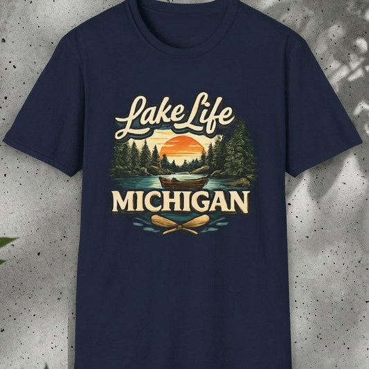 Michigan Lake Life Vintage T-Shirt — Distressed Comfort Tee
