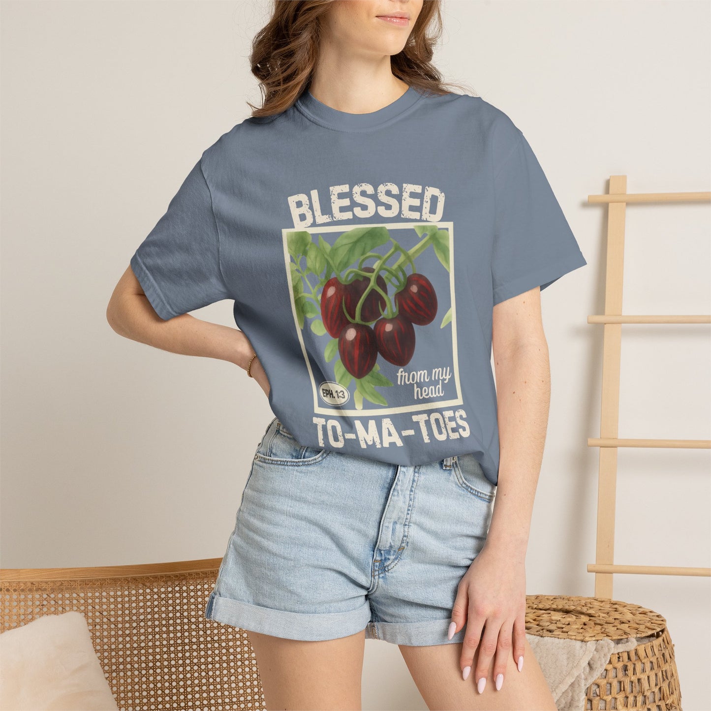 Vintage Distressed "Blessed From My Head To-Ma-Toes" Tomato T-shirt