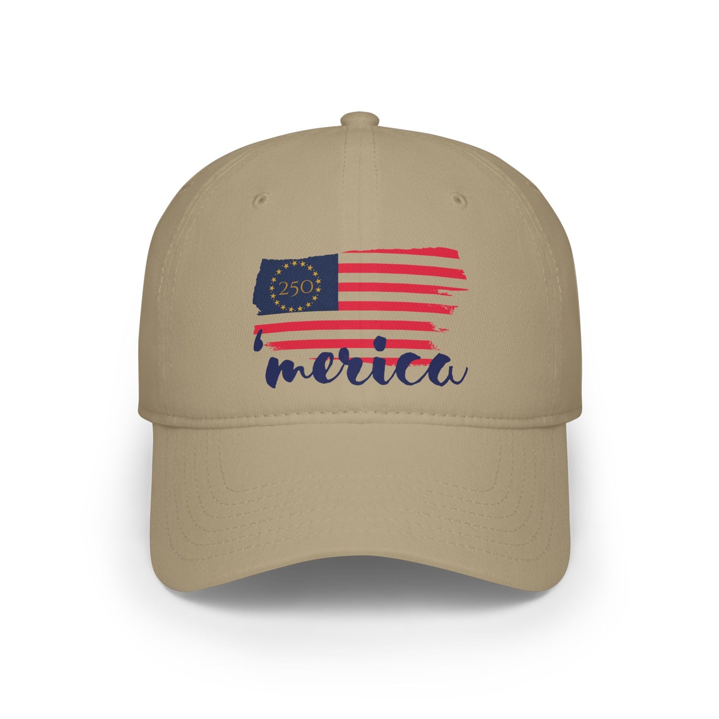 'Merica Rustic Flag Baseball Cap — 250 Year Patriotic Americana Hat