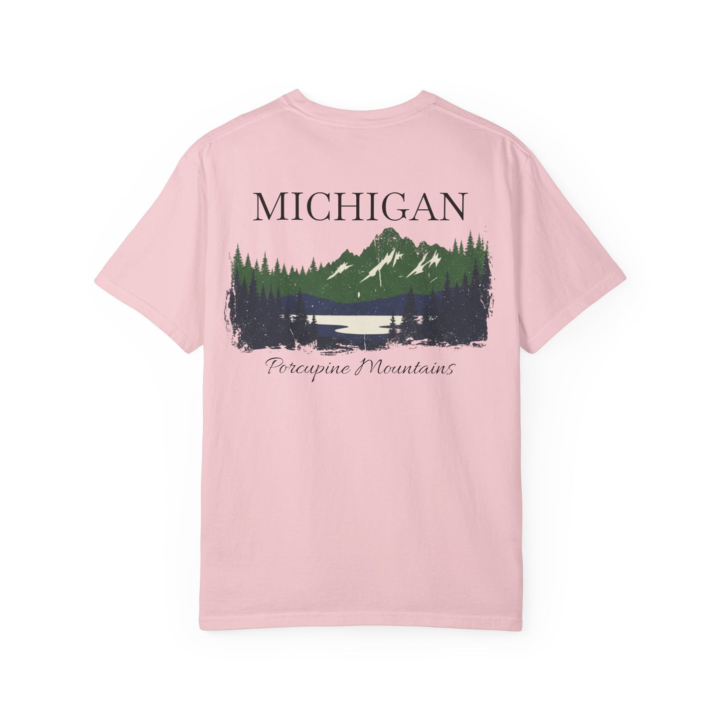 Porcupine Mountains Vintage Distressed T-Shirt — Michigan Retro Nature Tee
