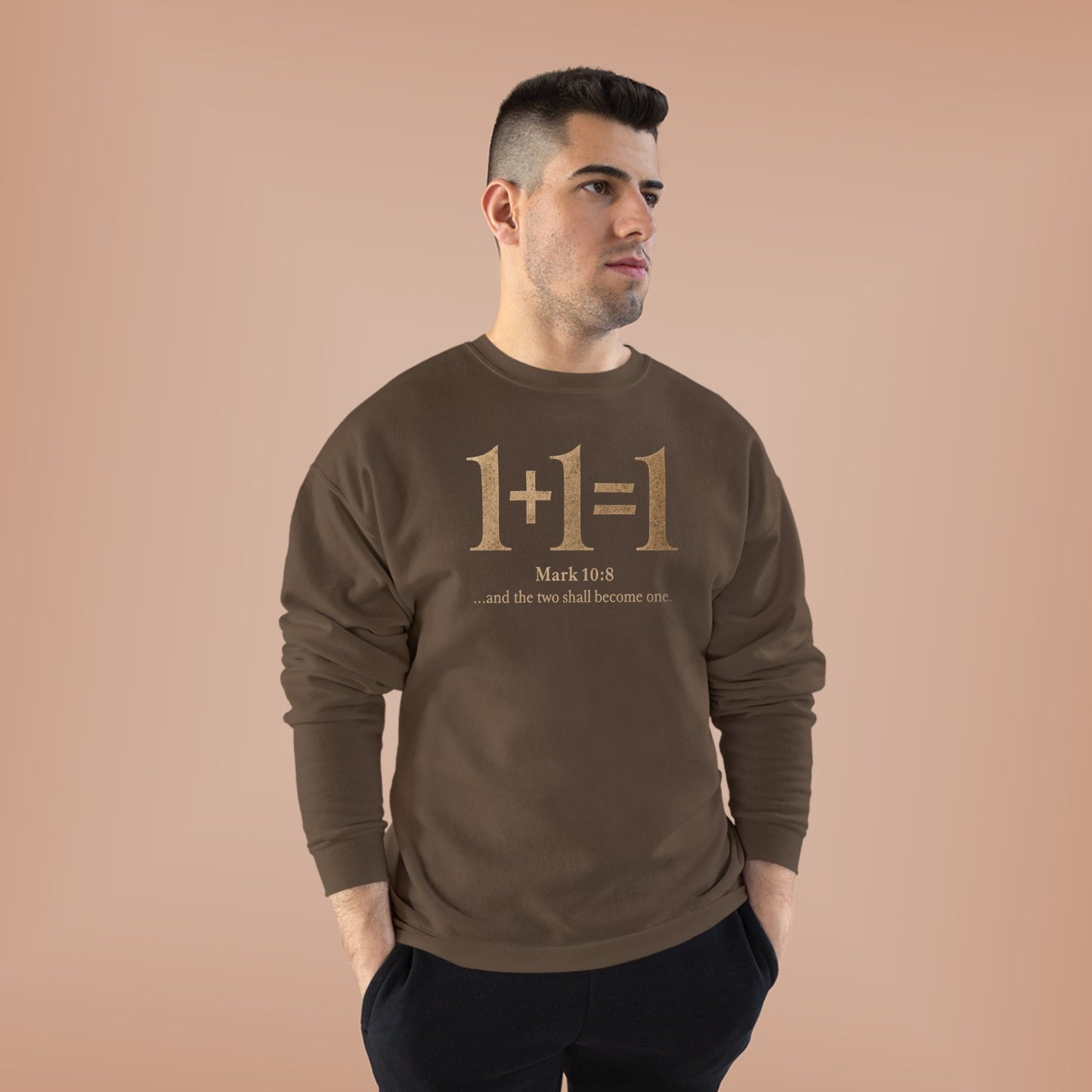1+1=1 Faith Crewneck Sweatshirt — Christian Marriage Statement Soft Cozy Pullover for everyday wear