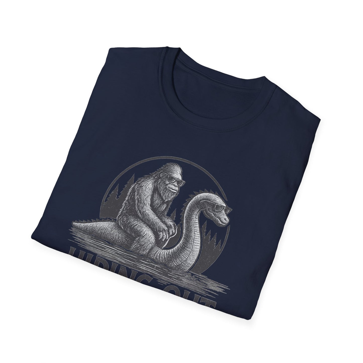 Hiding Out Up North T-Shirt — Sasquatch & Loch Ness Monster Vintage Graphic Tee
