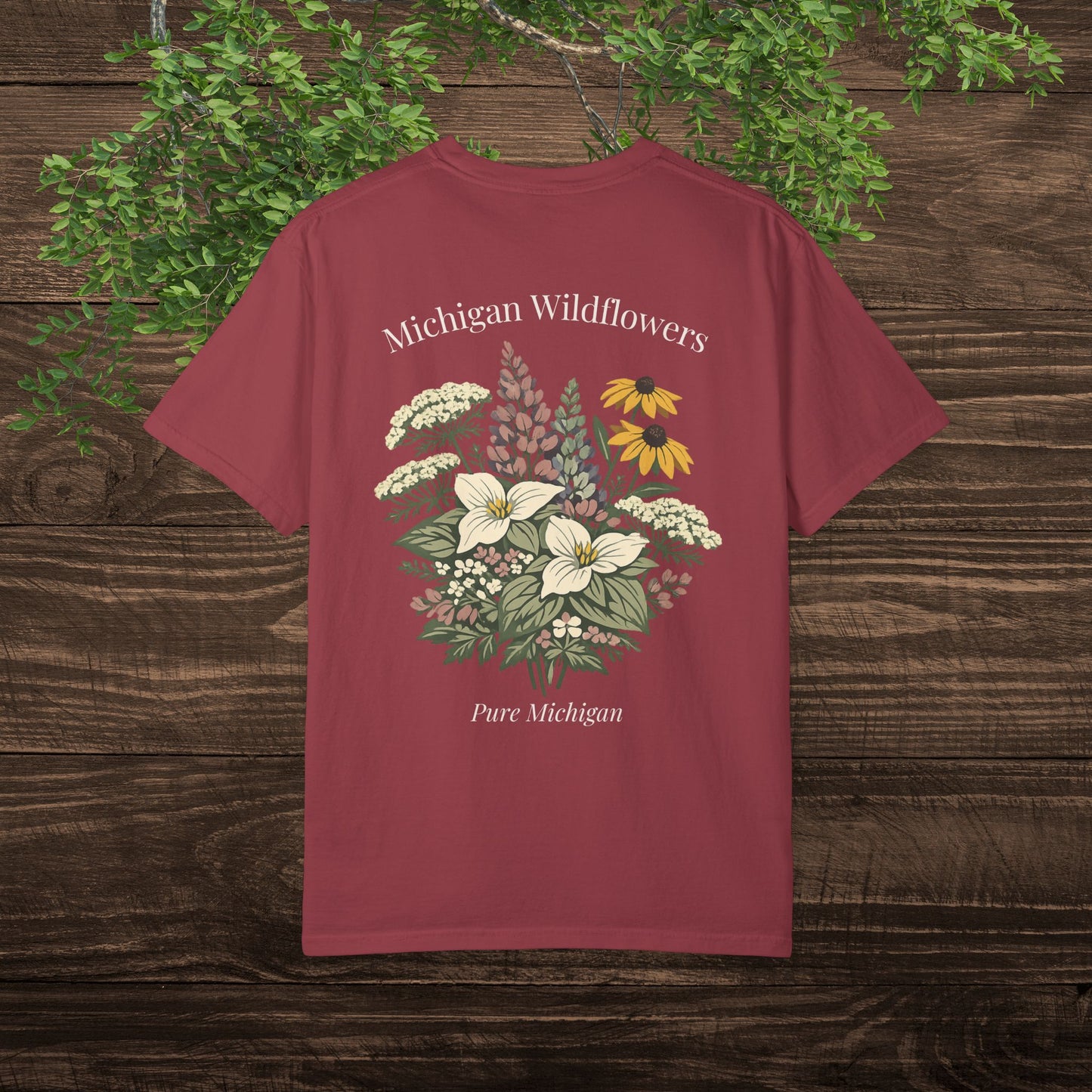 Michigan Wildflower Bouquet T-Shirt — Pure Michigan Floral Tee for Nature Lovers