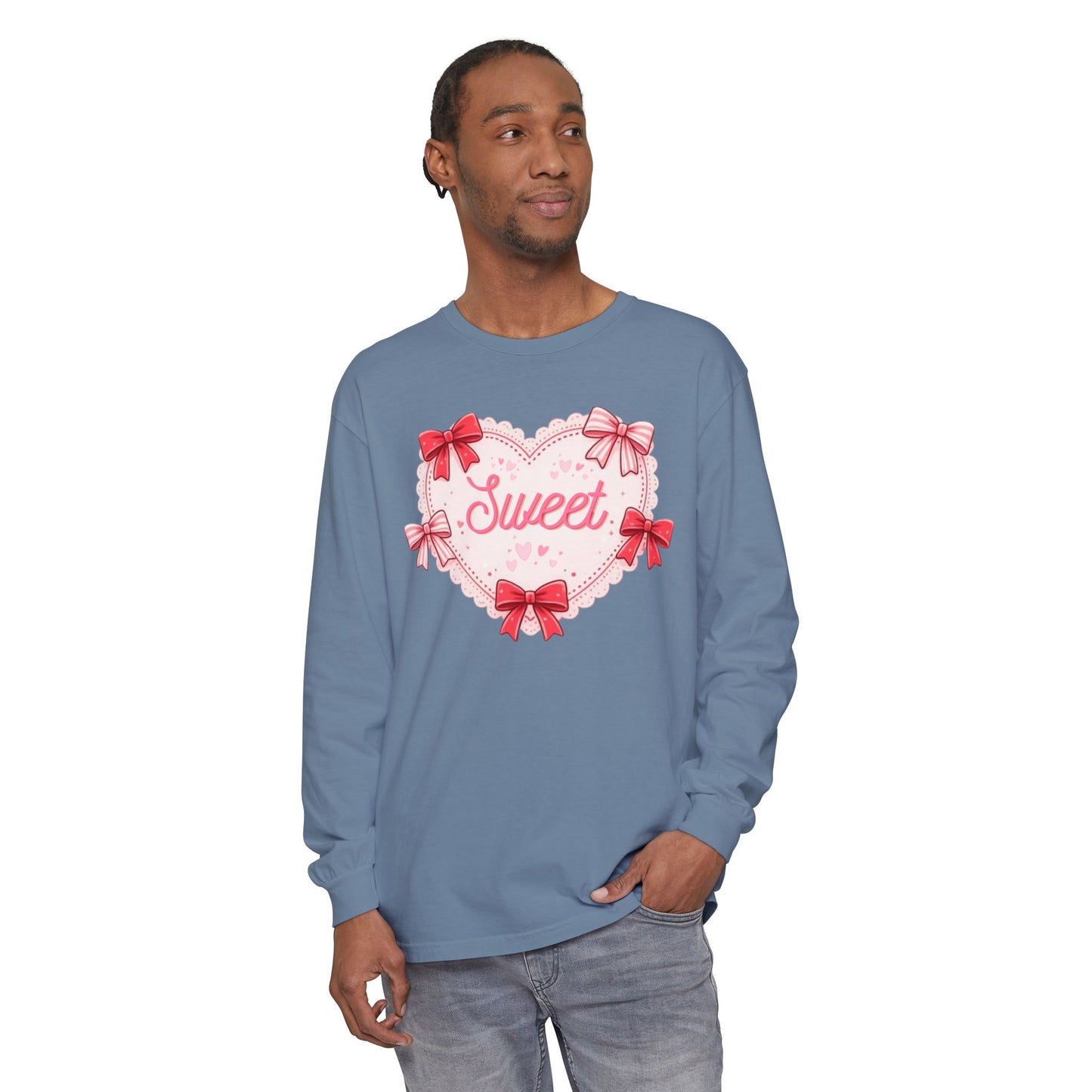 Valentine Heart Graphic Long Sleeve Shirt | Women’s Cozy Love Tee | Sweet Coquette Gift