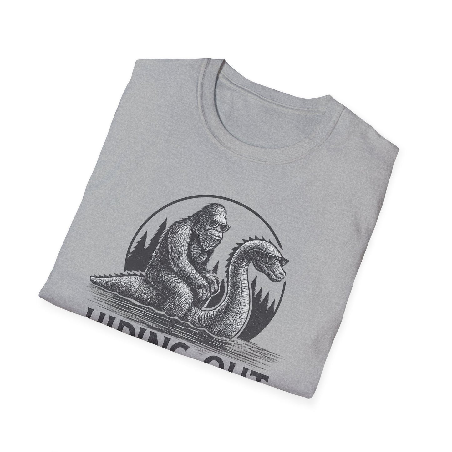 Hiding Out Up North T-Shirt — Sasquatch & Loch Ness Monster Vintage Graphic Tee
