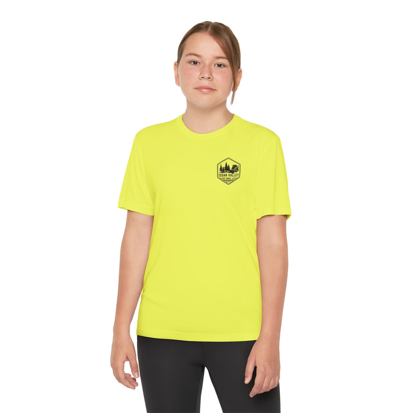 Dirt Worx neon yellow & pink Youth Competitor Tee
