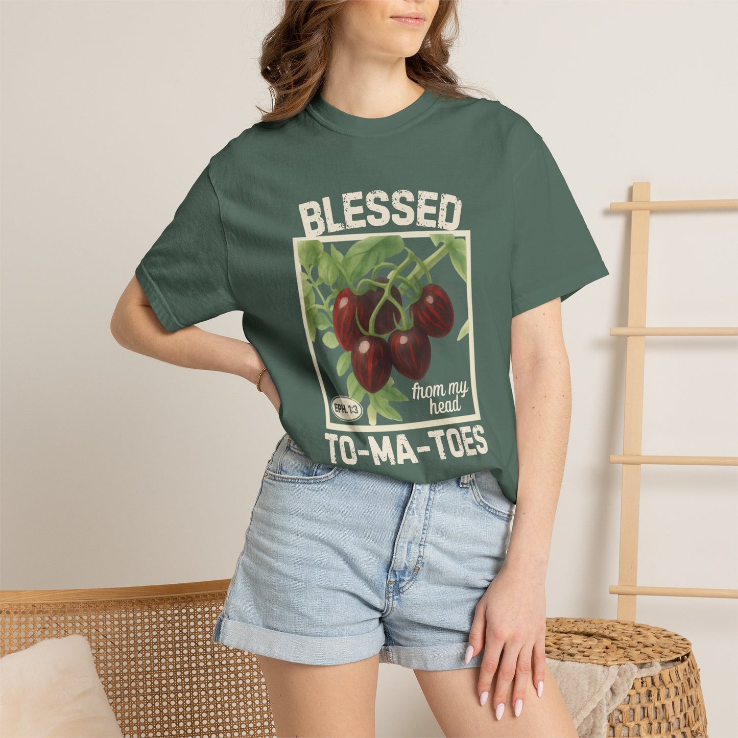 Vintage Distressed "Blessed From My Head To-Ma-Toes" Tomato T-shirt