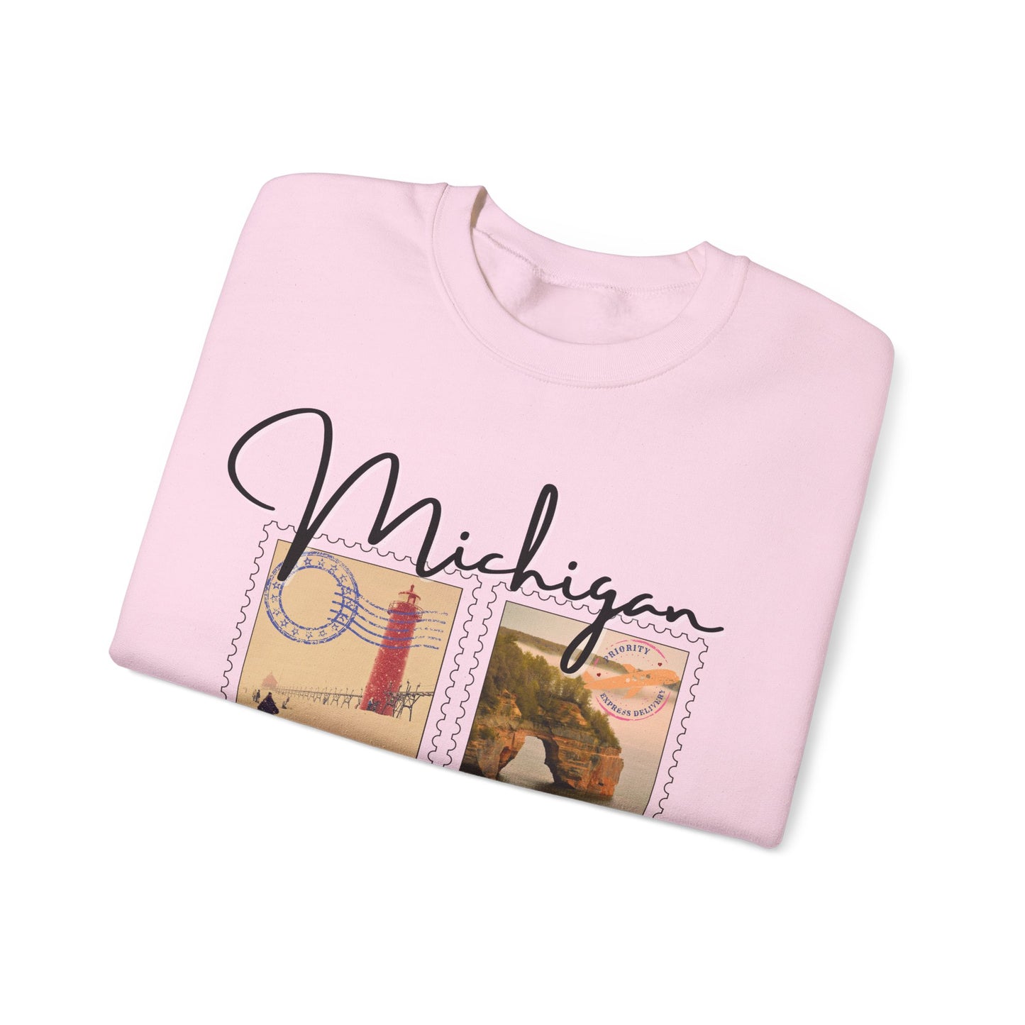 Michigan Vintage Stamp Style Sweatshirt designed only for NotorieTEES