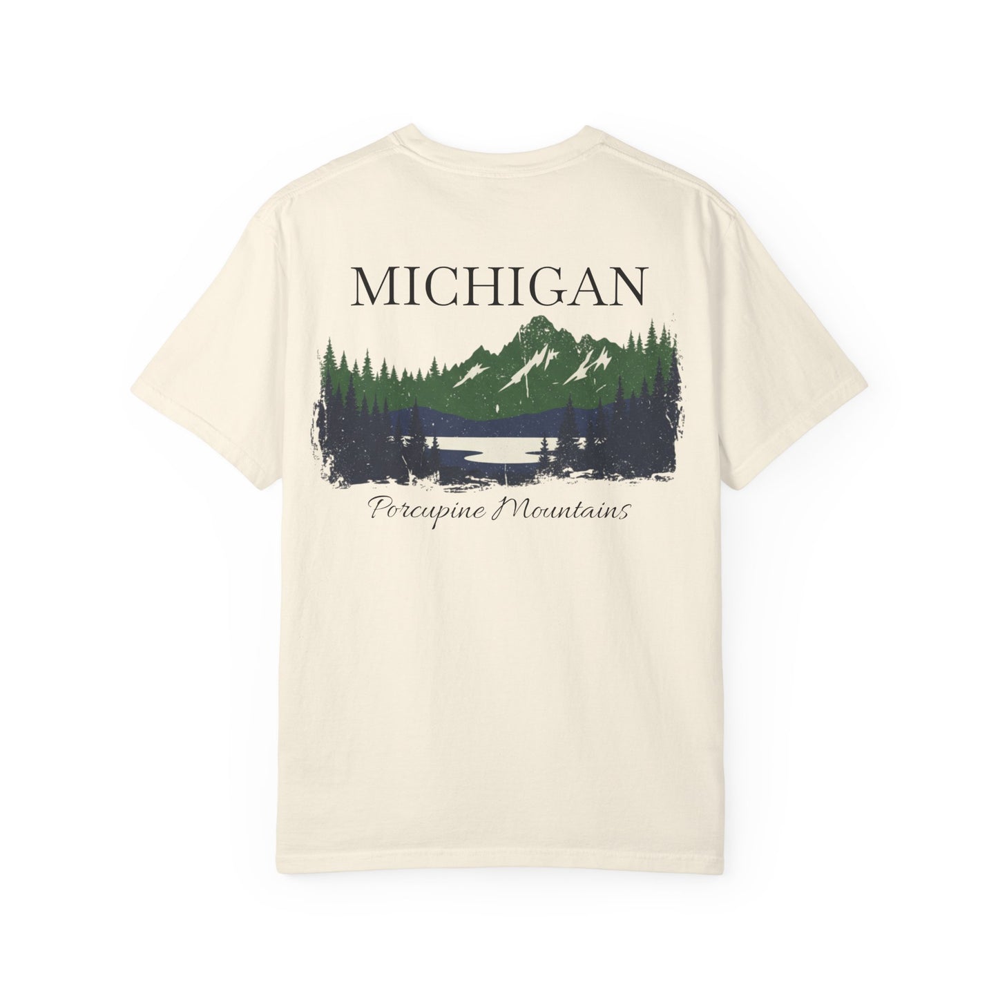Porcupine Mountains Vintage Distressed T-Shirt — Michigan Retro Nature Tee
