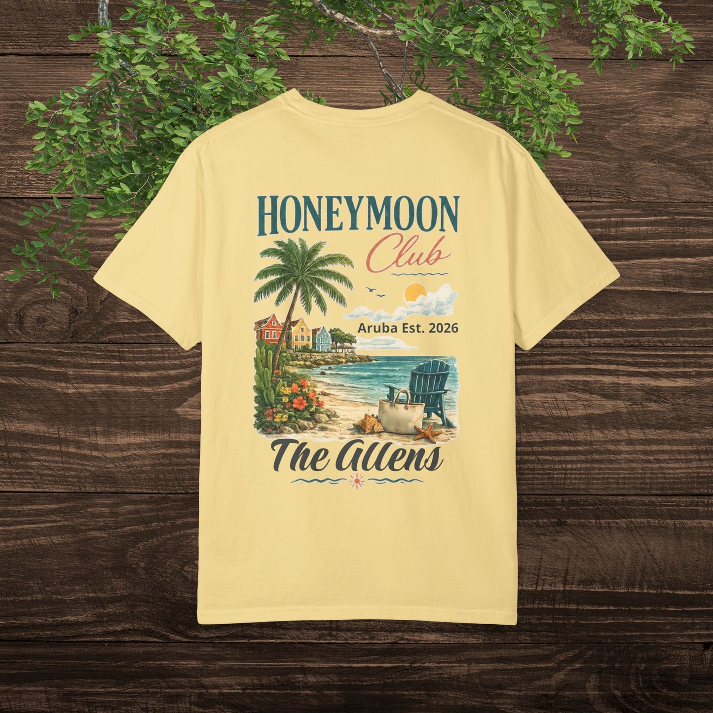 Custom Honeymoon T-Shirt | Couples name and Honeymoon date personalized Tee