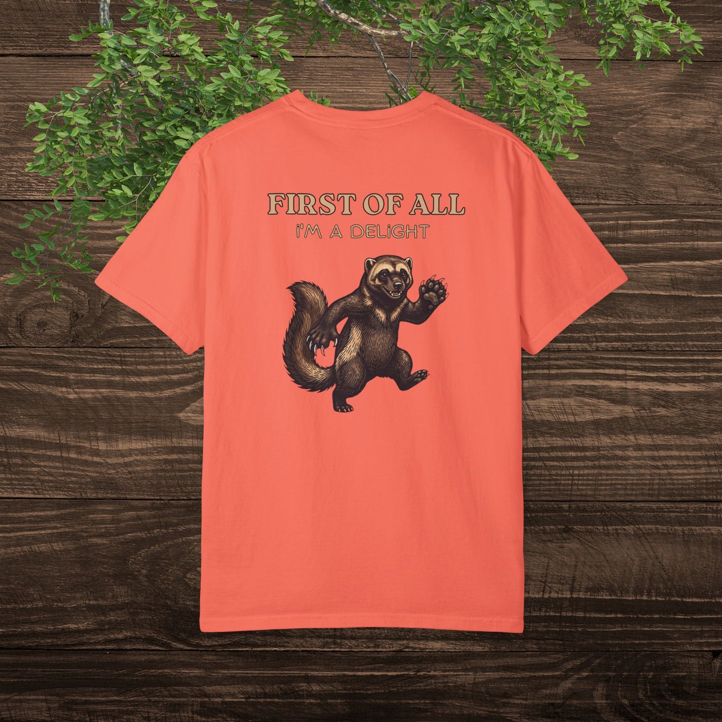 Funny Wolverine T-Shirt — "First of All I'm a Delight" Michigan Animal Tee
