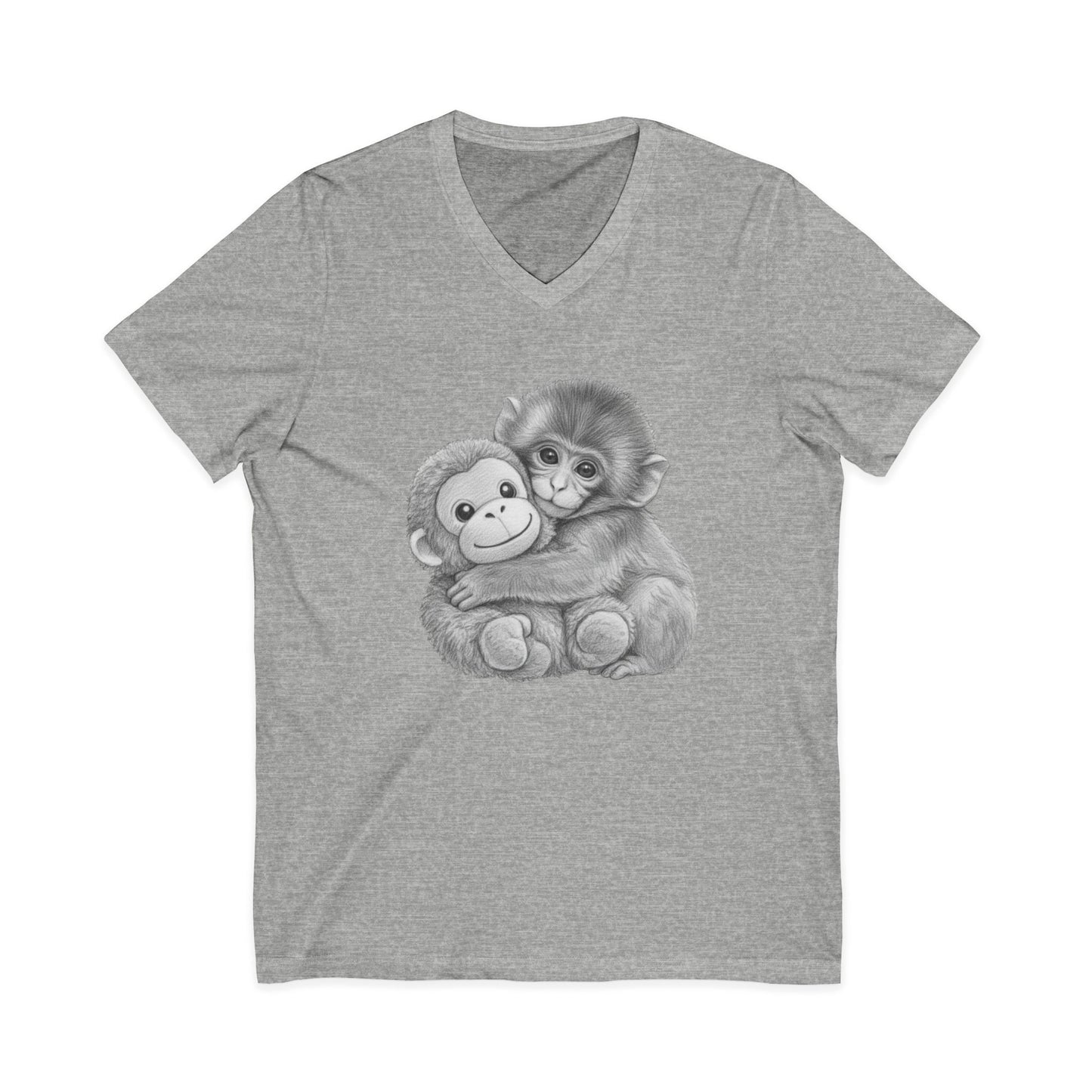 Monkey Punch V Neck Tee Shirt Soft aesthetic