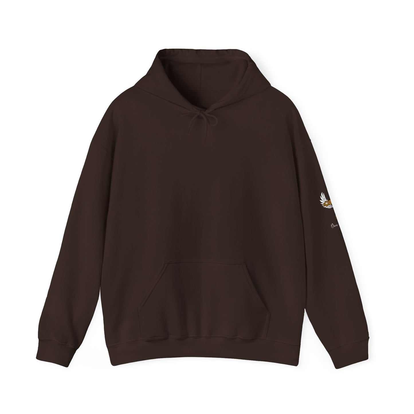 Dieu est Bon God is Good Hoodie with famous Faith Statement.  Gold Cross with white wings