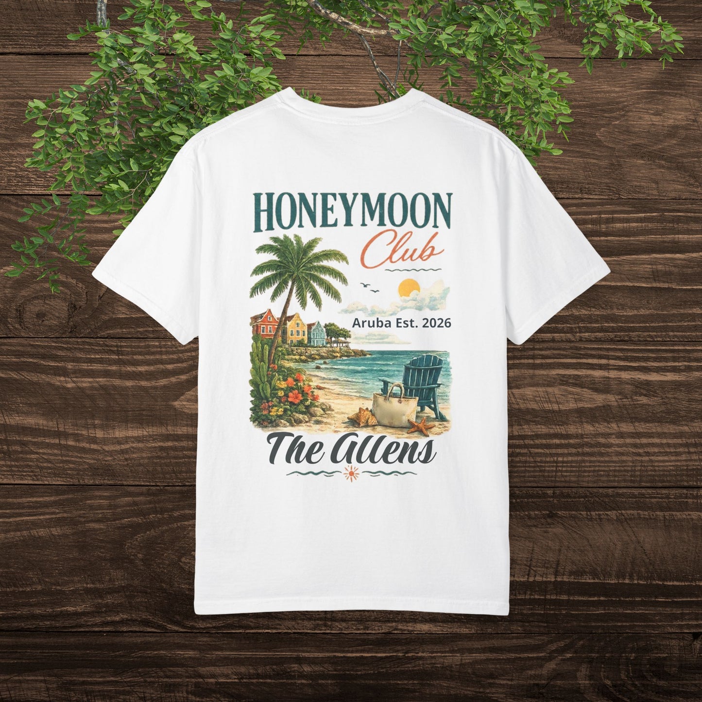 Custom Honeymoon T-Shirt | Couples name and Honeymoon date personalized Tee