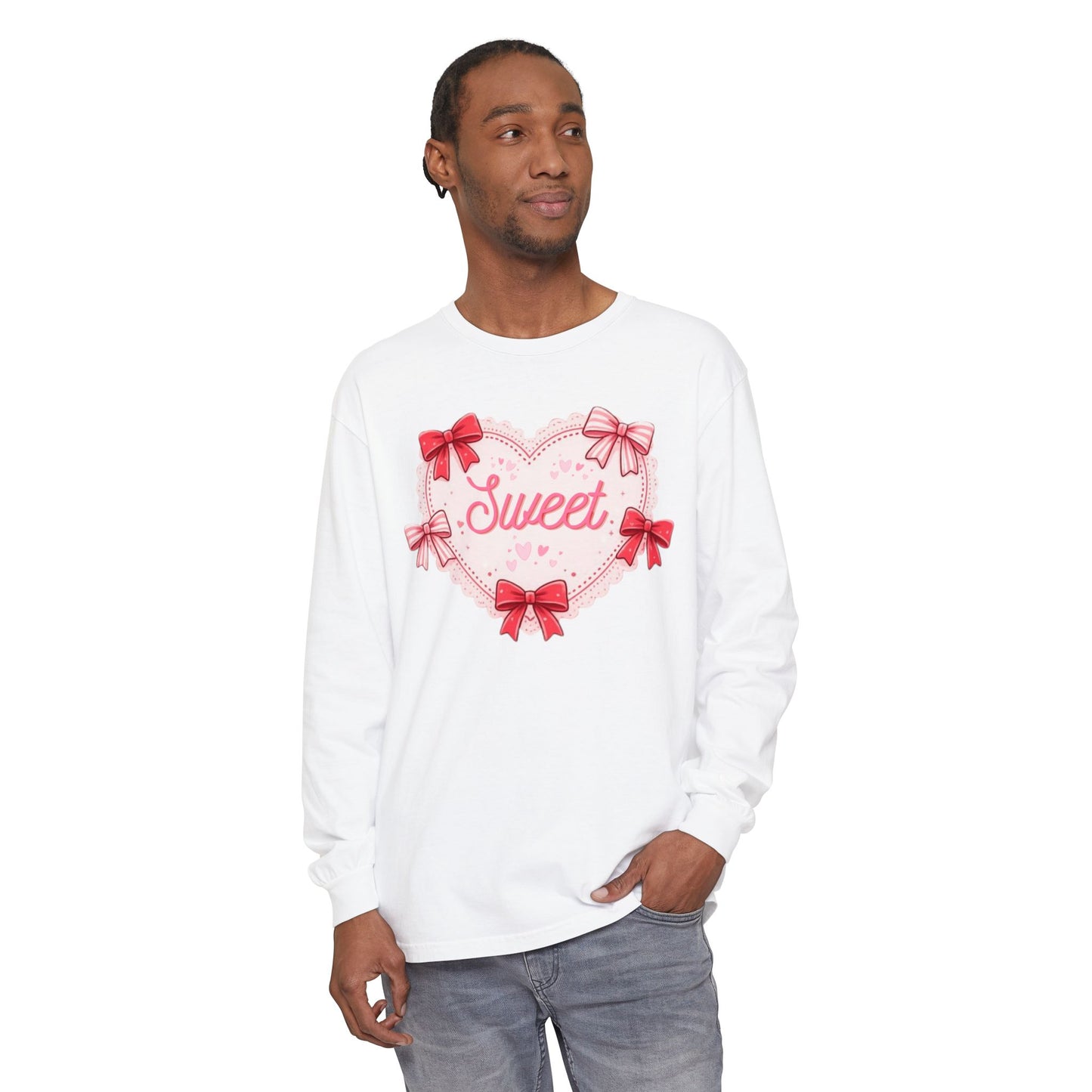 Valentine Heart Graphic Long Sleeve Shirt | Women’s Cozy Love Tee | Sweet Coquette Gift