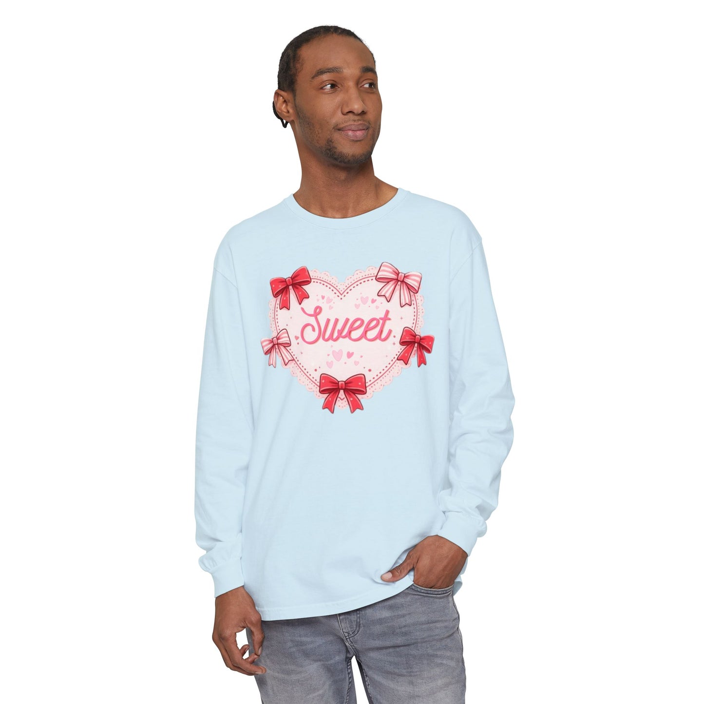 Valentine Heart Graphic Long Sleeve Shirt | Women’s Cozy Love Tee | Sweet Coquette Gift