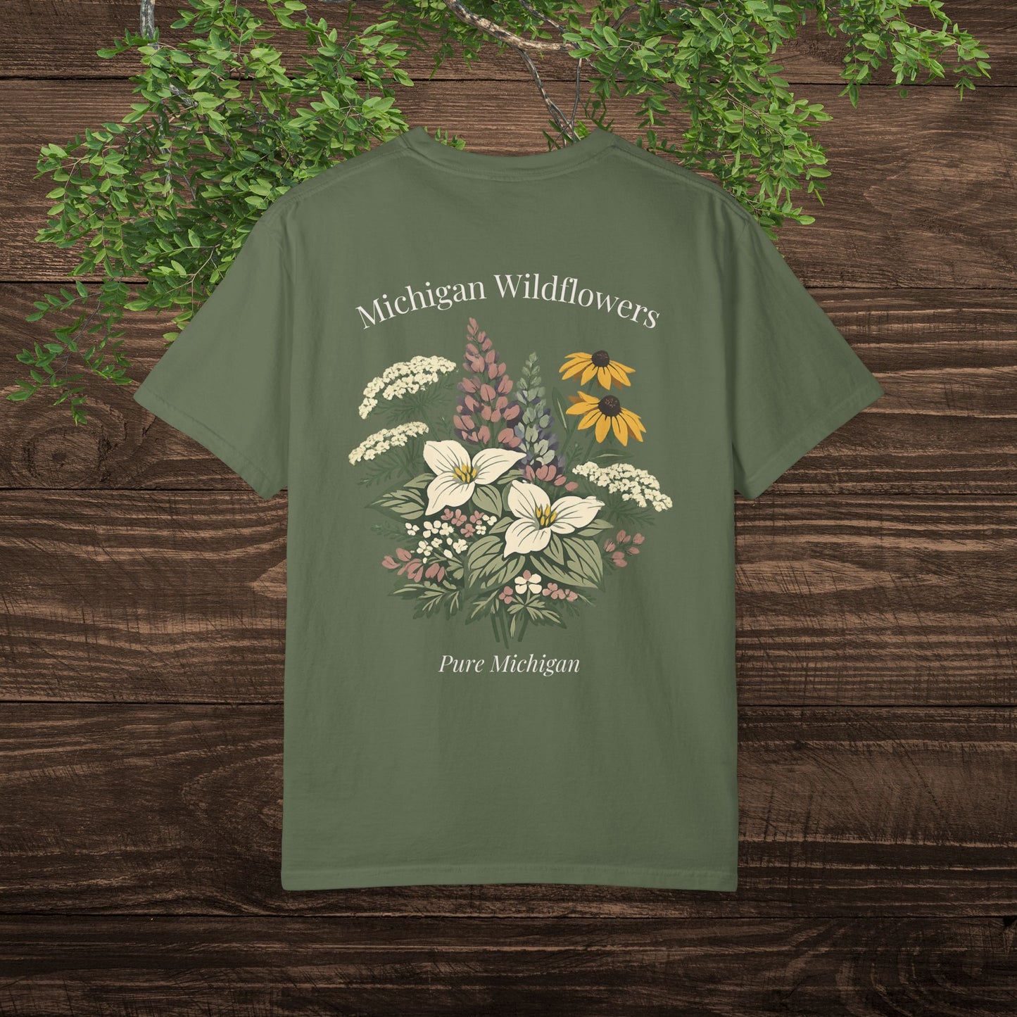 Michigan Wildflower Bouquet T-Shirt — Pure Michigan Floral Tee for Nature Lovers