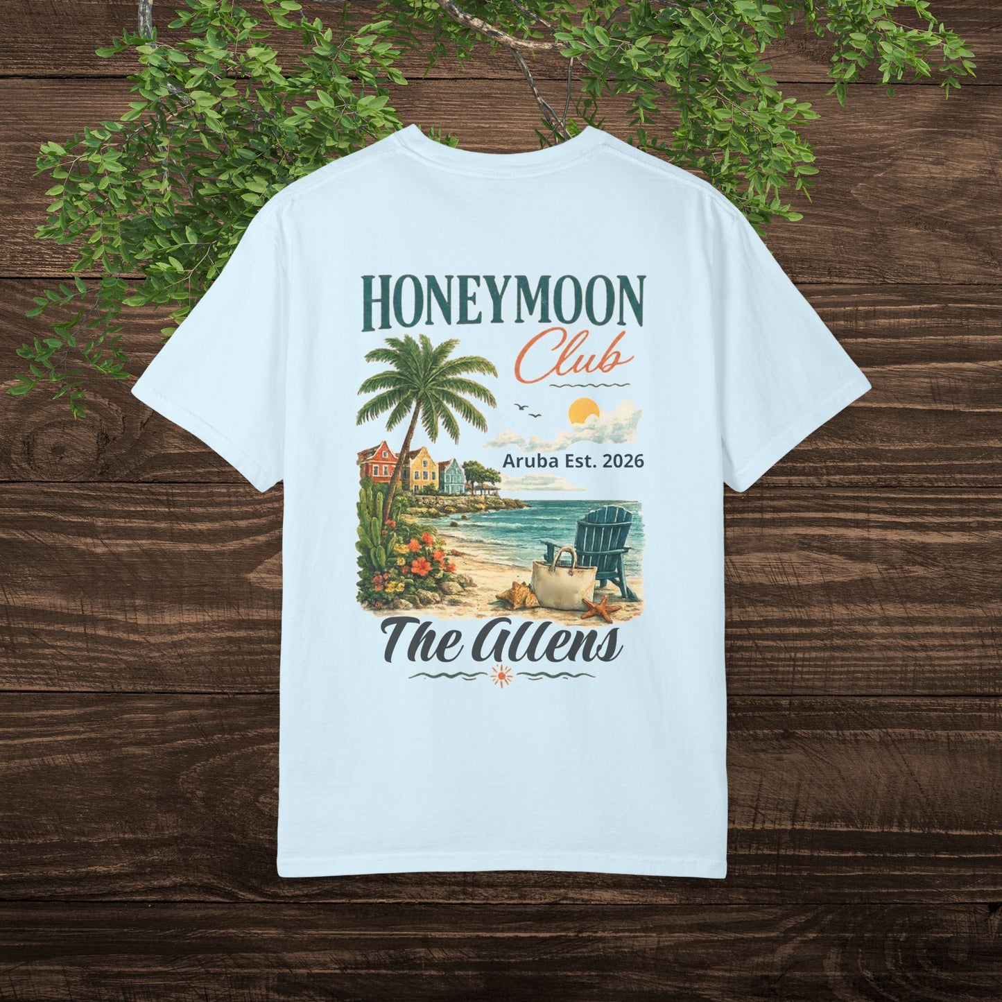 Custom Honeymoon T-Shirt | Couples name and Honeymoon date personalized Tee