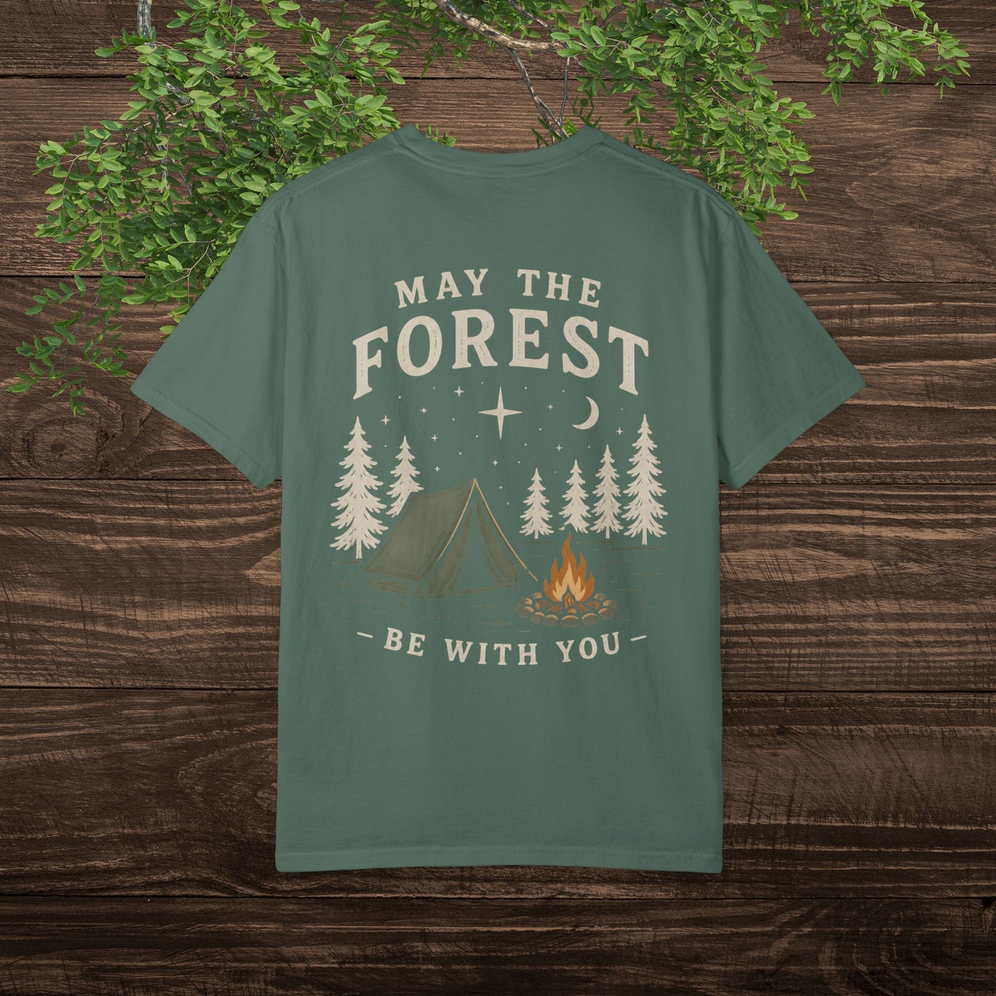 May the Forest Be With You T-Shirt — Funny Camping Tee for Nature Lovers & Outdoor Adventurers