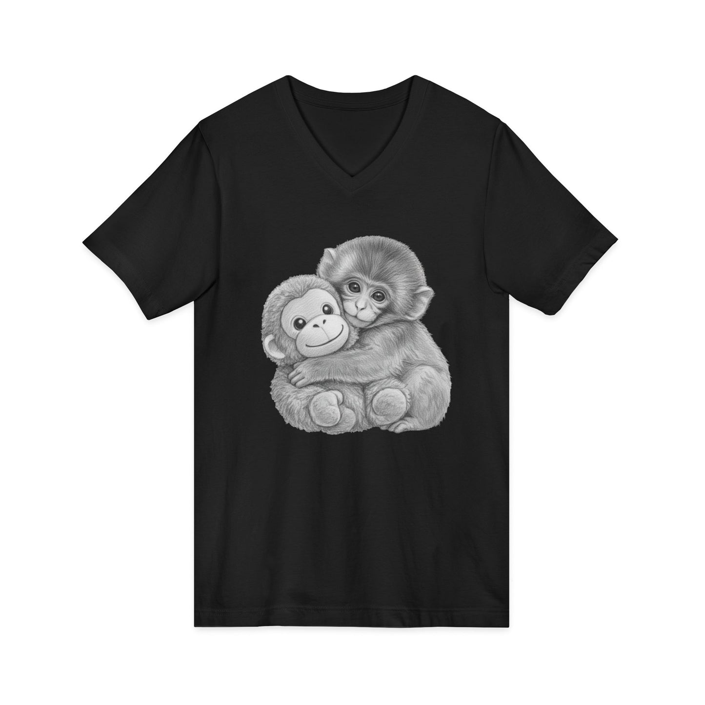 Monkey Punch V Neck Tee Shirt Soft aesthetic