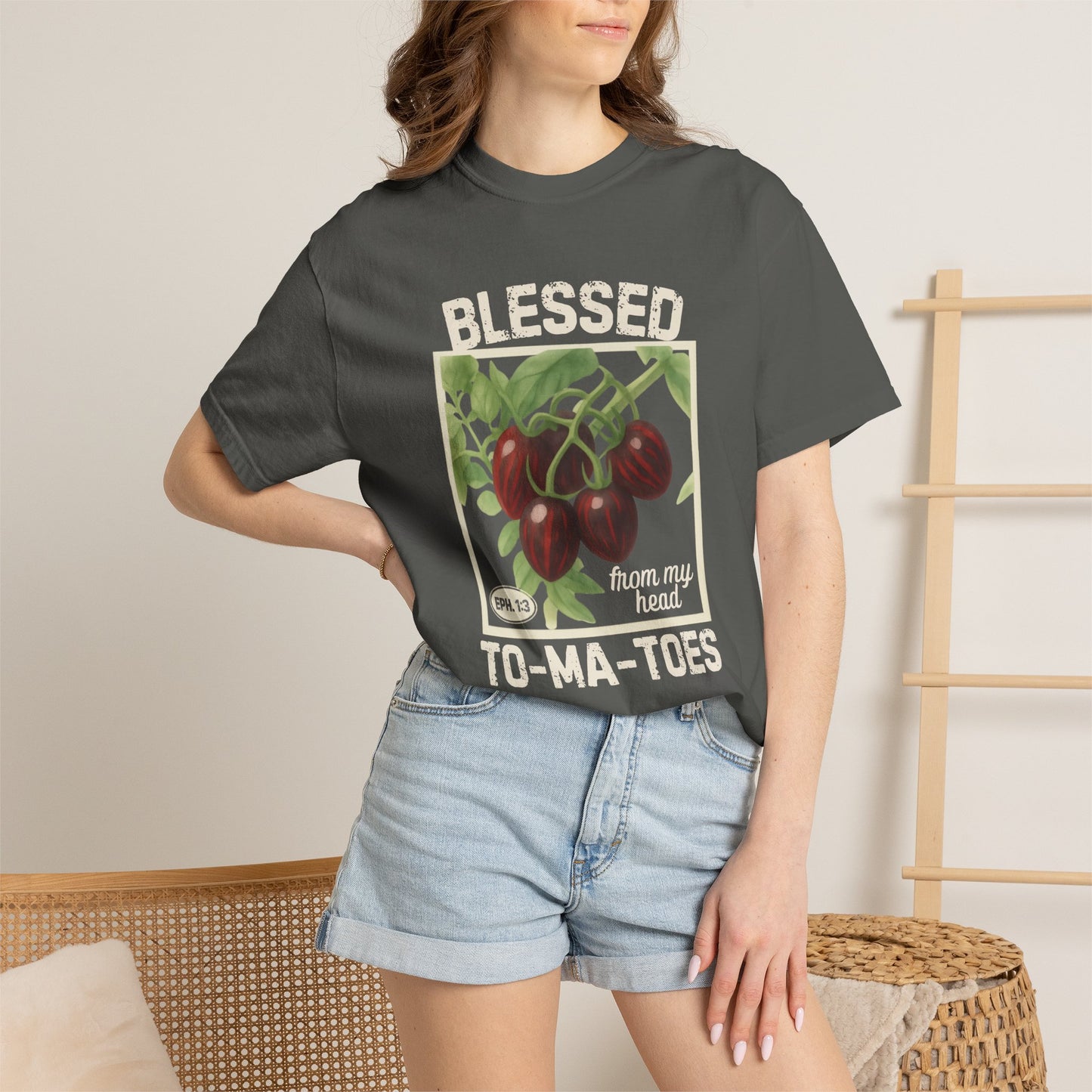 Vintage Distressed "Blessed From My Head To-Ma-Toes" Tomato T-shirt