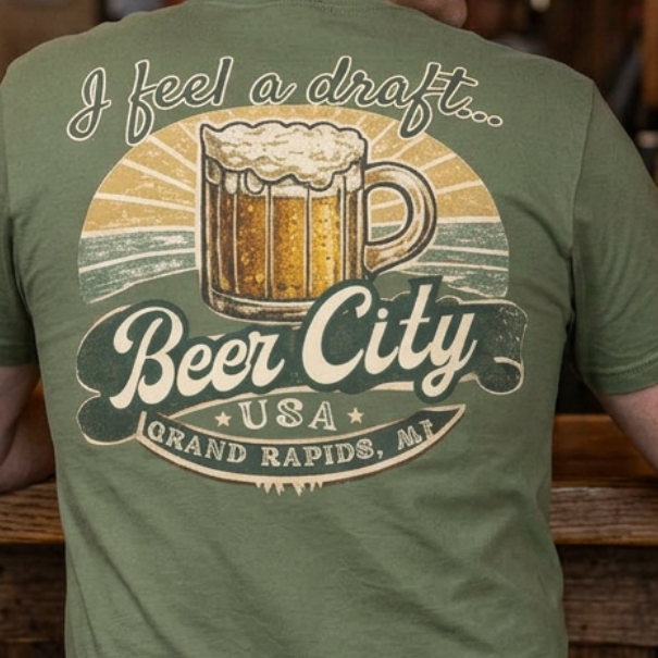 Beer City USA "I Feel a Draft" T-Shirt — Grand Rapids Michigan Craft Beer Tee