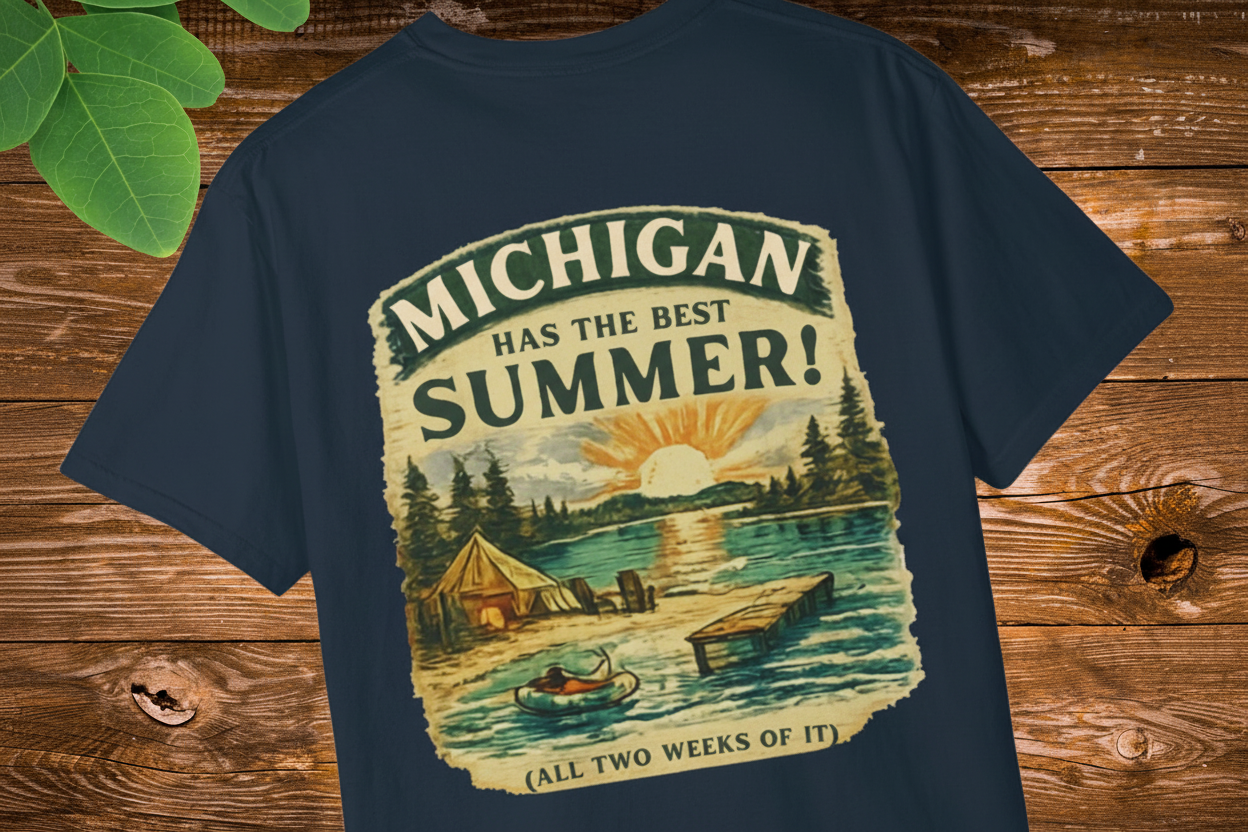 Michigan Has the BEST Summer T-Shirt — Proud Michigan Summer Tee for Great Lakes Locals