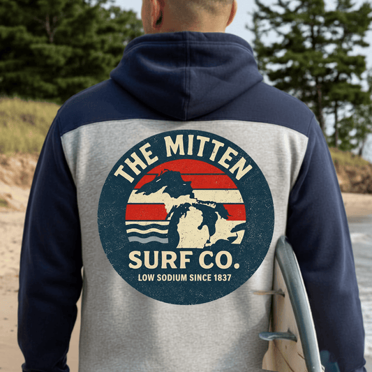 Mitten Surf Co. "Low Sodium Since 1837" Hoodie — USA Edition
