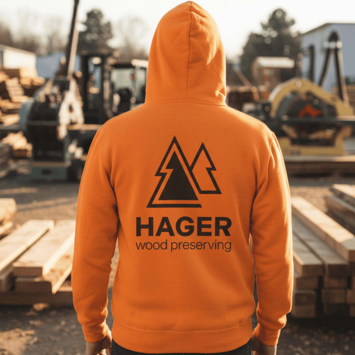 CUSTOM BIZ LOGO hoodie in Hi Visibility color options